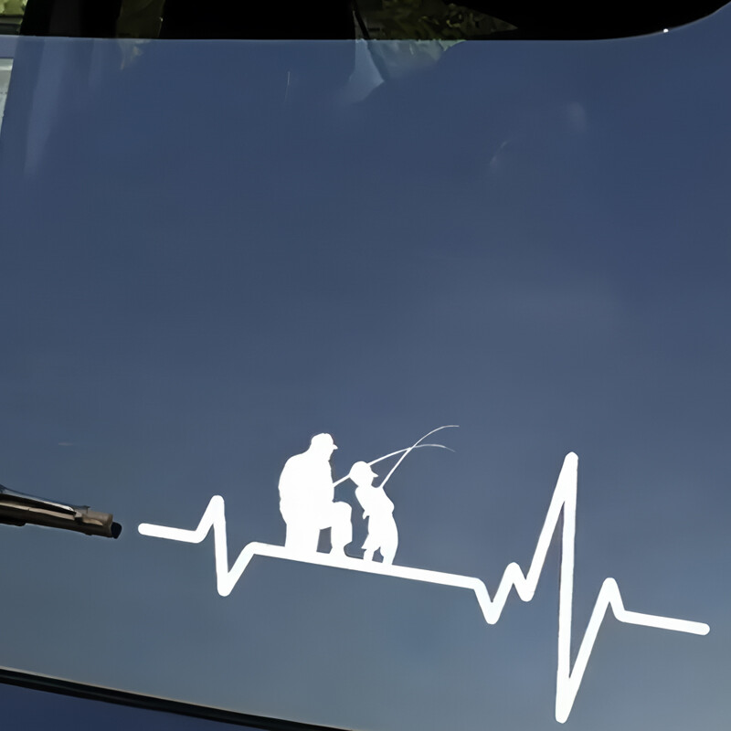 Ritam obiteljskog ribolova kreativne i smiješne naljepnice za obožavatelje i ljubitelje crtića, visoke kvalitete za automobile, kamione, motocikle i prijenosna računala