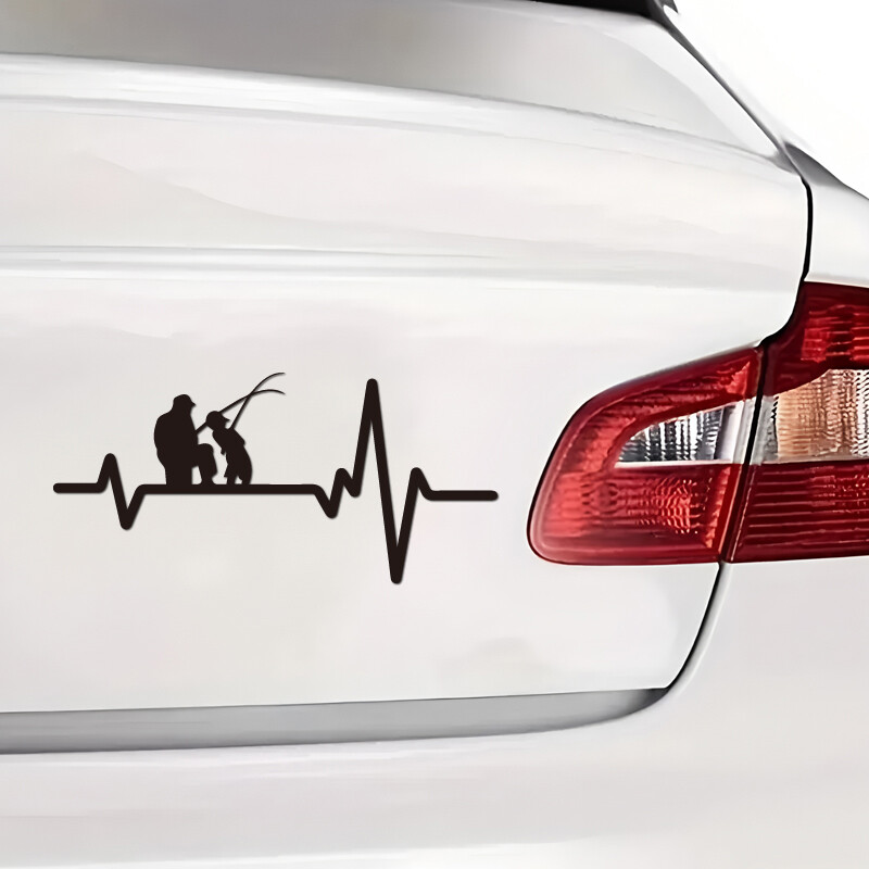 Ritam obiteljskog ribolova kreativne i smiješne naljepnice za obožavatelje i ljubitelje crtića, visoke kvalitete za automobile, kamione, motocikle i prijenosna računala