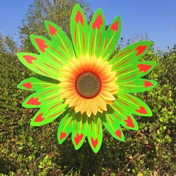 Sunflower Windmill Περιστρεφόμενος Ηλίανθος Wind Spinner Stake Μόνιμος γκαζόν Flower Pinwheel Υπαίθριο πάρτι στον κήπο Διακόσμηση για πικ-νικ