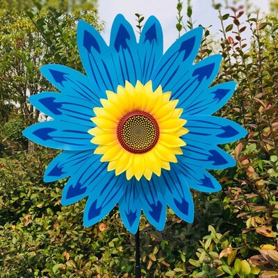 Sunflower Windmill Περιστρεφόμενος Ηλίανθος Wind Spinner Stake Μόνιμος γκαζόν Flower Pinwheel Υπαίθριο πάρτι στον κήπο Διακόσμηση για πικ-νικ