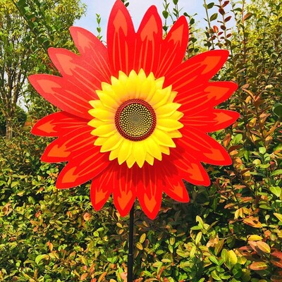 Sunflower Windmill Περιστρεφόμενος Ηλίανθος Wind Spinner Stake Μόνιμος γκαζόν Flower Pinwheel Υπαίθριο πάρτι στον κήπο Διακόσμηση για πικ-νικ