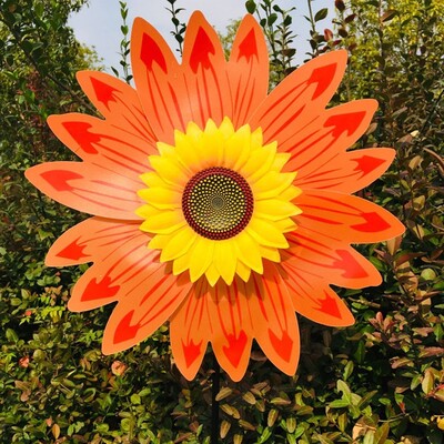 Sunflower Windmill Περιστρεφόμενος Ηλίανθος Wind Spinner Stake Μόνιμος γκαζόν Flower Pinwheel Υπαίθριο πάρτι στον κήπο Διακόσμηση για πικ-νικ