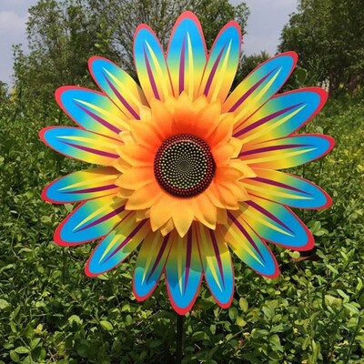 Sunflower Windmill Περιστρεφόμενος Ηλίανθος Wind Spinner Stake Μόνιμος γκαζόν Flower Pinwheel Υπαίθριο πάρτι στον κήπο Διακόσμηση για πικ-νικ