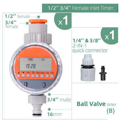 Automatski kuglasti ventil za navodnjavanje Timer vode LCD zaslon Elektronički regulator navodnjavanja za kućni vrt Prskalica s crijevom za staklenik