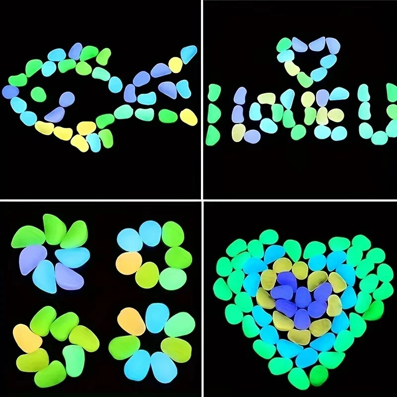 100 komada vrtnog dekora, svjetlećeg kamenja koje svijetli u mraku, ukrasnog kamenčića, vanjske dekoracije akvarija, dodaci za akvarij