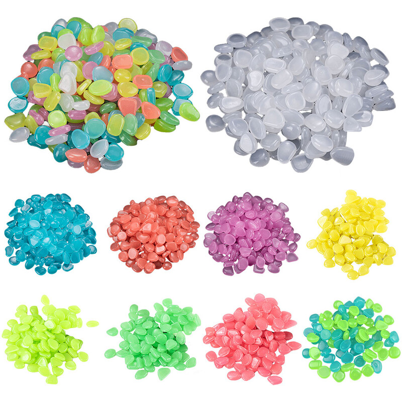 100 komada vanjskog ukrasnog kamenja, višenamjenskog kamenčića koji svijetli u mraku Svjetleće kamenje, kamenje, kamenčići za vanjsko uređenje okoliša