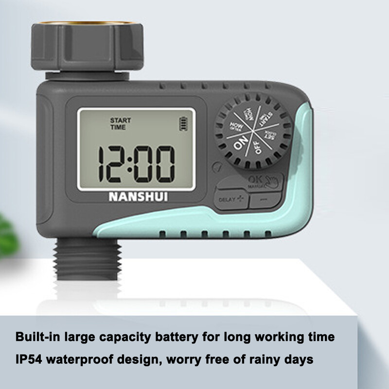 Inteliģents LCD ekrāns dārza apūdeņošanas vadības ierīce Automātiska ūdens taupīšanas apūdeņošanas kontrolieris āra augu laistīšanas taimeris