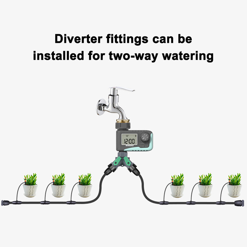 Inteliģents LCD ekrāns dārza apūdeņošanas vadības ierīce Automātiska ūdens taupīšanas apūdeņošanas kontrolieris āra augu laistīšanas taimeris