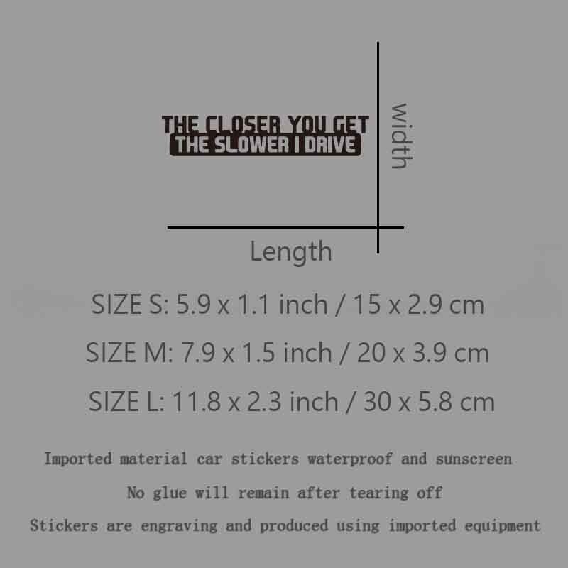 Ne približavaj mi se previše ili ću voziti sporije kreativne i smiješne naljepnice za obožavatelje i ljubitelje crtića, visoke kvalitete za automobile, kamione, motore