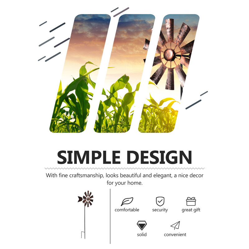 Metalni kotačići Veliki vanjski ukrasi Vrtni kolac Vjetrenjača Ukrasi za travnjak Kovano željezo Metalni ukrasi vjetrenjača Retro vjetar