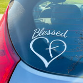 Blažena ljubav u kombinaciji s križnim kreativnim i smiješnim naljepnicama za obožavatelje i ljubitelje crtića, visoke kvalitete za automobile, kamione, motocikle i prijenosna računala