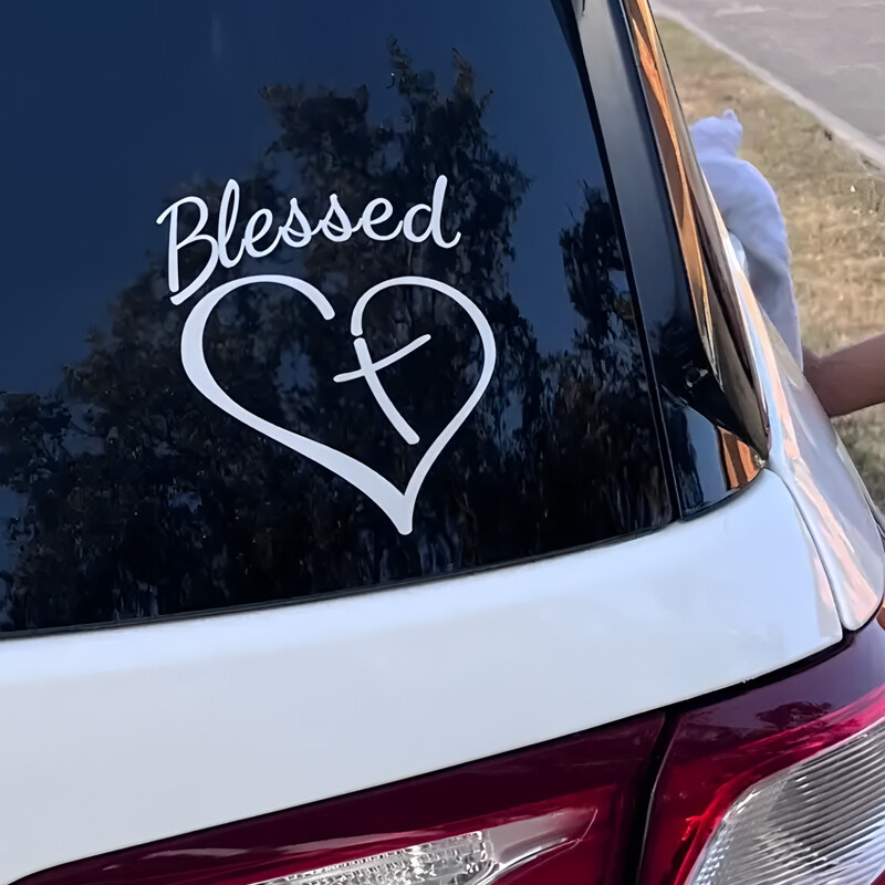 Blažena ljubav u kombinaciji s križnim kreativnim i smiješnim naljepnicama za obožavatelje i ljubitelje crtića, visoke kvalitete za automobile, kamione, motocikle i prijenosna računala