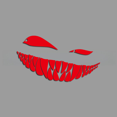 Smieklīgi zobi un ļauns skatiens uz tevi ar smaidu radošas un smieklīgas uzlīmes multfilmu cienītājiem un mīļotājiem, augstas kvalitātes auto kravas m