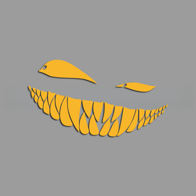 Smieklīgi zobi un ļauns skatiens uz tevi ar smaidu radošas un smieklīgas uzlīmes multfilmu cienītājiem un mīļotājiem, augstas kvalitātes auto kravas m