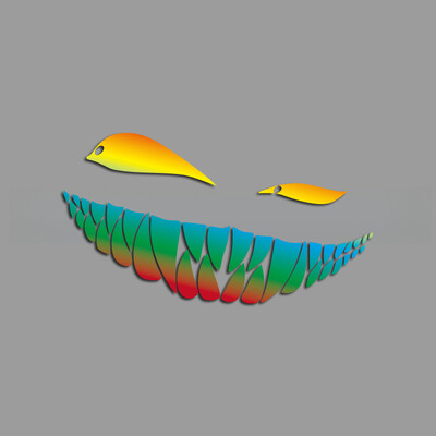 Smieklīgi zobi un ļauns skatiens uz tevi ar smaidu radošas un smieklīgas uzlīmes multfilmu cienītājiem un mīļotājiem, augstas kvalitātes auto kravas m