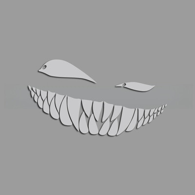 Smieklīgi zobi un ļauns skatiens uz tevi ar smaidu radošas un smieklīgas uzlīmes multfilmu cienītājiem un mīļotājiem, augstas kvalitātes auto kravas m