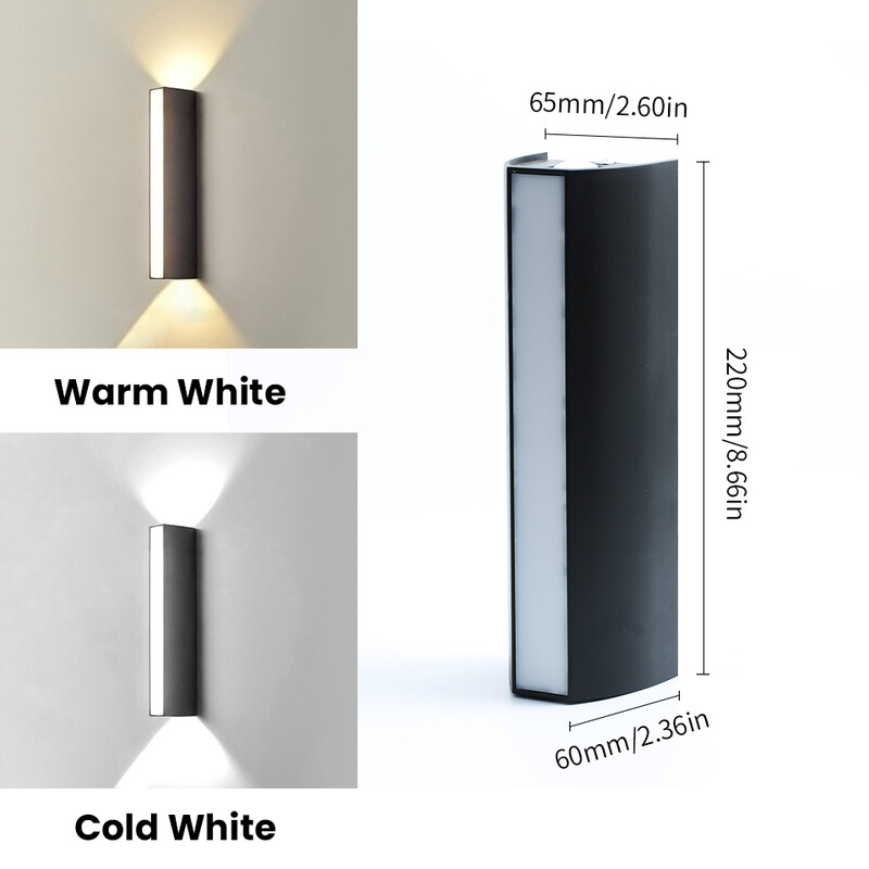 Fali lámpa LED lámpa 10 W LED fali lámpa AC85-265V IP66 Vízálló mozgásérzékelő Világítás Dekoráció Kívülről Otthonra