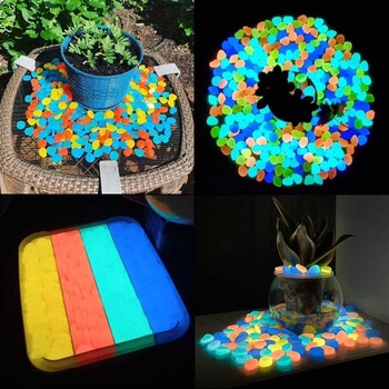 100-500 Glow in the Dark Garden Pebbles Glow Stones Rocks for Walkways Garden Path Patio Lawn Garden Yard Decor Luminous Stones