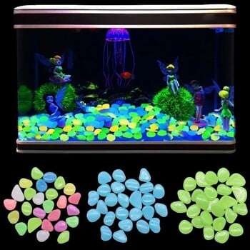 100-500 Glow in the Dark Garden Pebbles Glow Stones Rocks for Walkways Garden Path Patio Lawn Garden Yard Decor Luminous Stones