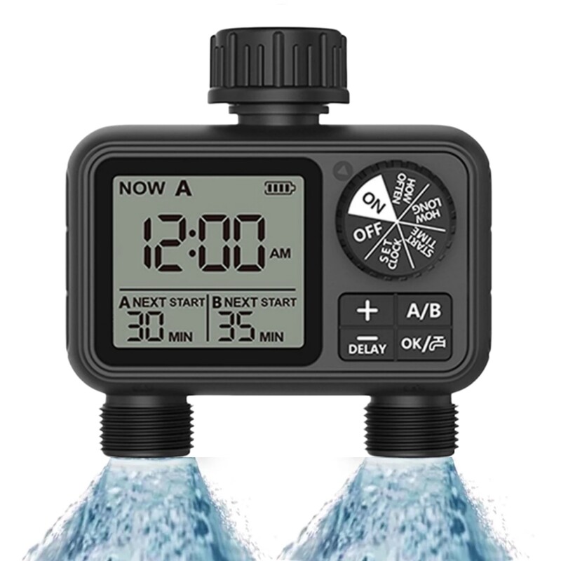 Dārza ūdens taimeris Jaunākais 2/1 izvada digitālā A/B zonas neatkarīga programmēšanas vadība Regulējams smidzinātājs Vienkārša uzstādīšana