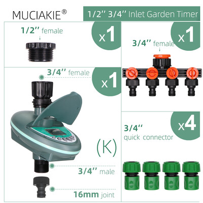 Vrtni mjerač vremena za navodnjavanje LCD zaslon Kontroler navodnjavanja Tjedno dnevno programiranje Biljke u stakleniku Automatske prskalice