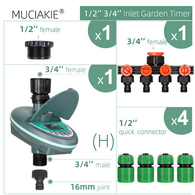 Vrtni mjerač vremena za navodnjavanje LCD zaslon Kontroler navodnjavanja Tjedno dnevno programiranje Biljke u stakleniku Automatske prskalice