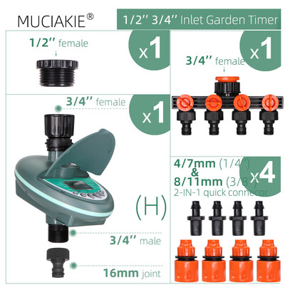 Vrtni mjerač vremena za navodnjavanje LCD zaslon Kontroler navodnjavanja Tjedno dnevno programiranje Biljke u stakleniku Automatske prskalice