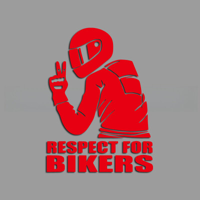 Motociklists ar forša profila radošām un smieklīgām uzlīmēm multfilmu cienītājiem un mīļotājiem, augstas kvalitātes automašīnu kravas motocikliem un l