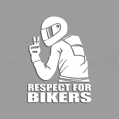 Motociklists ar forša profila radošām un smieklīgām uzlīmēm multfilmu cienītājiem un mīļotājiem, augstas kvalitātes automašīnu kravas motocikliem un l