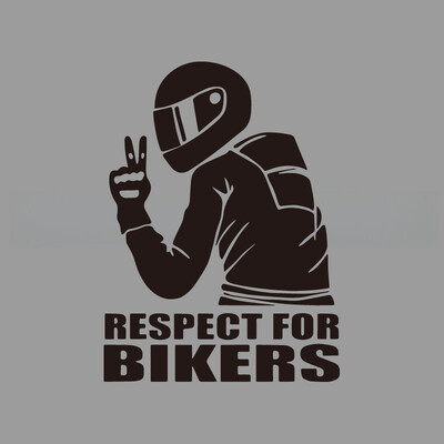 Motociklists ar forša profila radošām un smieklīgām uzlīmēm multfilmu cienītājiem un mīļotājiem, augstas kvalitātes automašīnu kravas motocikliem un l