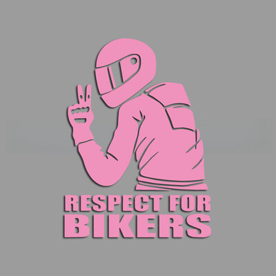 Motociklists ar forša profila radošām un smieklīgām uzlīmēm multfilmu cienītājiem un mīļotājiem, augstas kvalitātes automašīnu kravas motocikliem un l