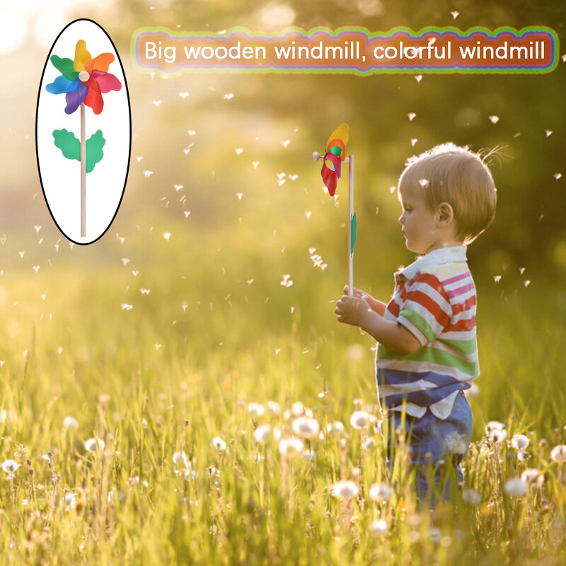 4gab vējdzirnavu plastmasas 12 cm vējdzirnavu dārza miets koka rokturis dārza zāliena pagalma ballīte bērnistaba āra dekorēšanai foto rekvizīti