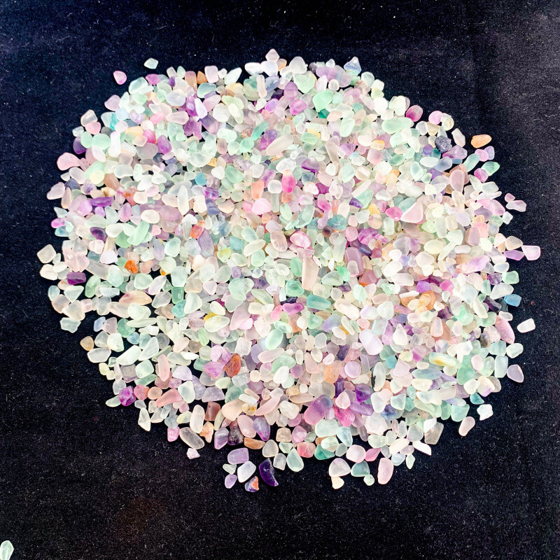 1,76 oz Prirodno kristalno drobljeno kamenje, fluorit kristalno polirano kamenje, za izradu nakita, boca želja, sobne biljke, vrt