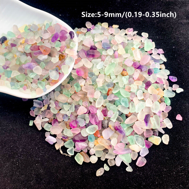 1,76 oz Prirodno kristalno drobljeno kamenje, fluorit kristalno polirano kamenje, za izradu nakita, boca želja, sobne biljke, vrt