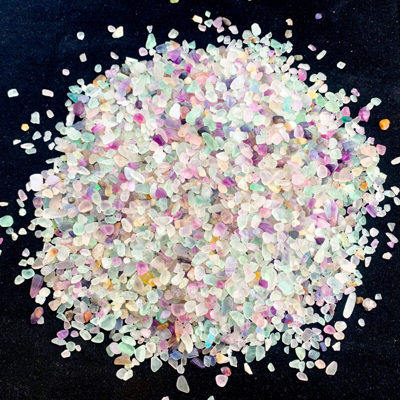 1,76 oz Prirodno kristalno drobljeno kamenje, fluorit kristalno polirano kamenje, za izradu nakita, boca želja, sobne biljke, vrt