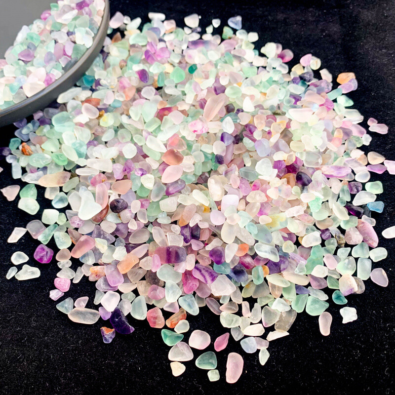 1,76 oz Prirodno kristalno drobljeno kamenje, fluorit kristalno polirano kamenje, za izradu nakita, boca želja, sobne biljke, vrt