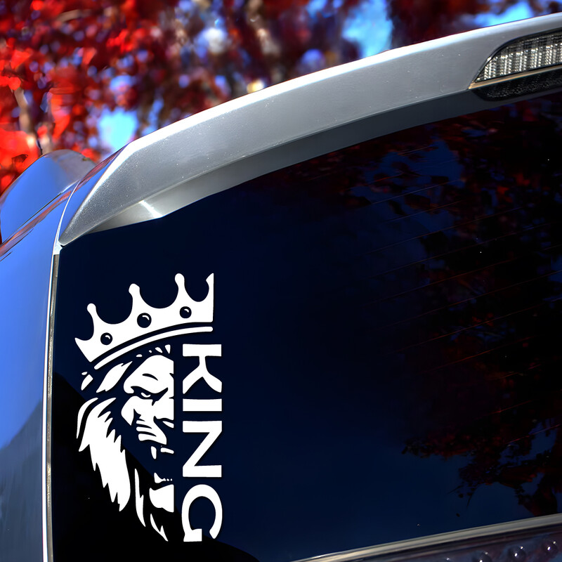 Biedējoša lauvas galva ar radošām un smieklīgām uzlīmēm multfilmu cienītājiem un mīļotājiem, augstas kvalitātes automašīnu kravas automašīnām, motocikliem un klēpjdatoriem