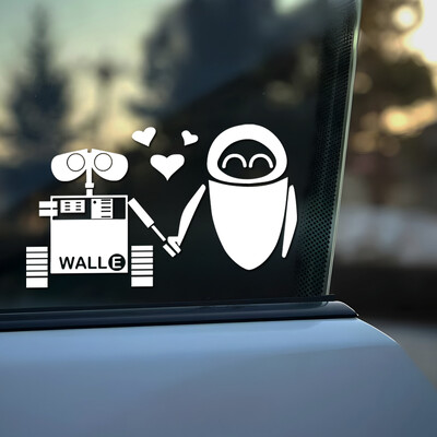 Wall-E un Eva nelīdzenās roku rokā mīl radošas un smieklīgas uzlīmes multfilmu cienītājiem un mīļotājiem, augstas kvalitātes automašīnu kravas motocikliem