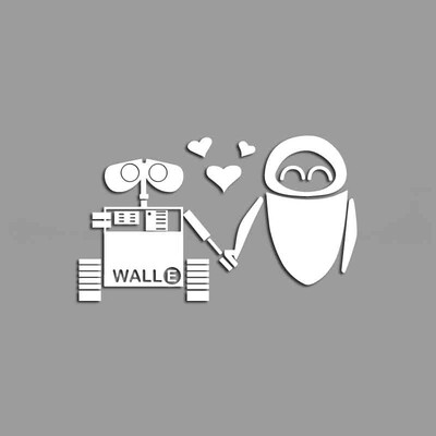 Wall-E un Eva nelīdzenās roku rokā mīl radošas un smieklīgas uzlīmes multfilmu cienītājiem un mīļotājiem, augstas kvalitātes automašīnu kravas motocikliem