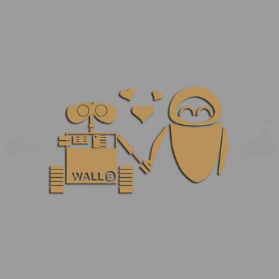 Wall-E un Eva nelīdzenās roku rokā mīl radošas un smieklīgas uzlīmes multfilmu cienītājiem un mīļotājiem, augstas kvalitātes automašīnu kravas motocikliem
