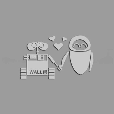 Wall-E un Eva nelīdzenās roku rokā mīl radošas un smieklīgas uzlīmes multfilmu cienītājiem un mīļotājiem, augstas kvalitātes automašīnu kravas motocikliem