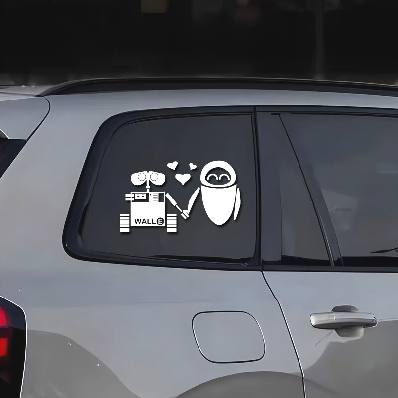 Wall-E i Evina neravna ruka u ruci vole kreativne i smiješne naljepnice za obožavatelje i ljubitelje crtića, visoke kvalitete za automobile kamione motocikle