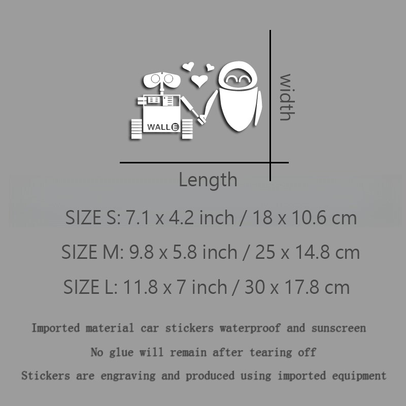 Wall-E i Evina neravna ruka u ruci vole kreativne i smiješne naljepnice za obožavatelje i ljubitelje crtića, visoke kvalitete za automobile kamione motocikle
