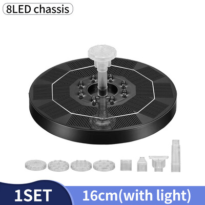 Päikeseenergiaga ujuv purskkaev 6 otsikuga Linnuvanni purskkaevupump Tiigi kaunistus päikeseenergial töötav purskkaev veepump siseõu