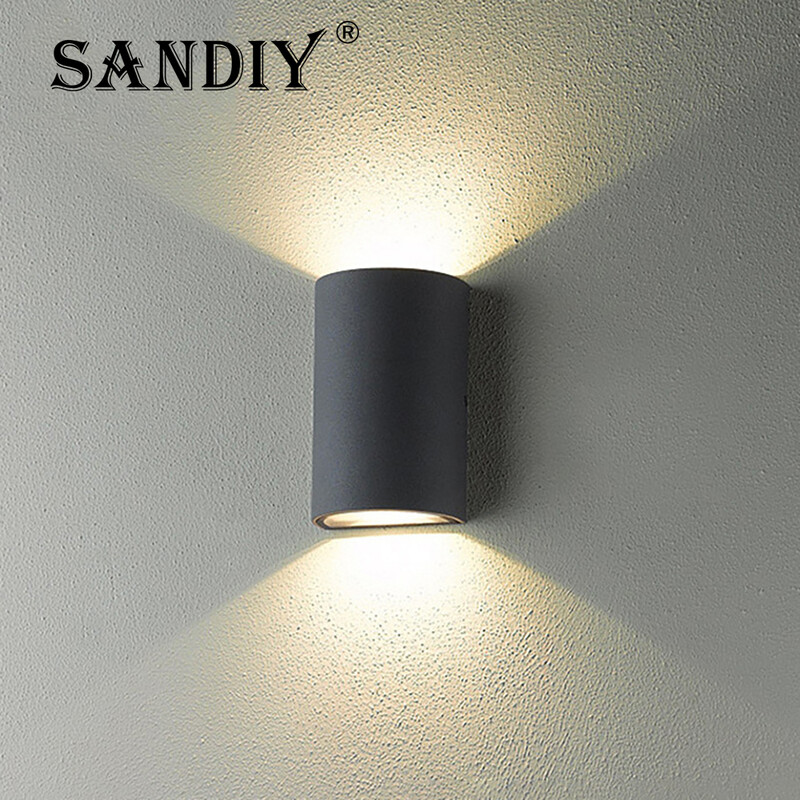 Sandiy āra sienas lampas ārējās LED ūdensnecaurlaidīgās sienas ielas lampas 220 v balkona lieveņa 2 galvu pagalma ielas apgaismojums 110 v 10 W