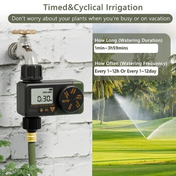 Diivoo Irrigation Water Timer Garden Αυτόματος ελεγκτής στάγδην άρδευσης με σύστημα αυτόματου ποτίσματος για θερμοκήπιο στο σπίτι