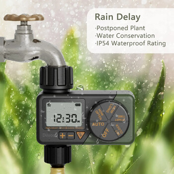 Diivoo Irrigation Water Timer Garden Αυτόματος ελεγκτής στάγδην άρδευσης με σύστημα αυτόματου ποτίσματος για θερμοκήπιο στο σπίτι