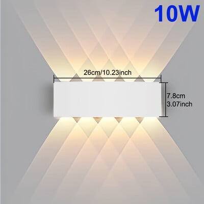 Āra LED sienas gaisma 4W 6W 8W 10W ūdensizturīgs IP65 augšup uz leju gaisma Mūsdienīgs ejas dārza pagalms Guļamistabas viesistabas gaismas dekors