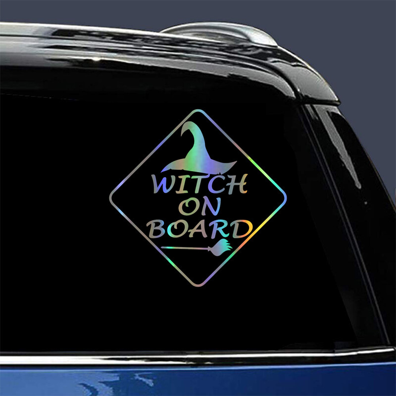 14*14cm WITCH ON BOARD Cartoon Naljepnice za automobile za automobilske motocikle Naljepnice i naljepnice BABY ON BOARD Stil upozorenja