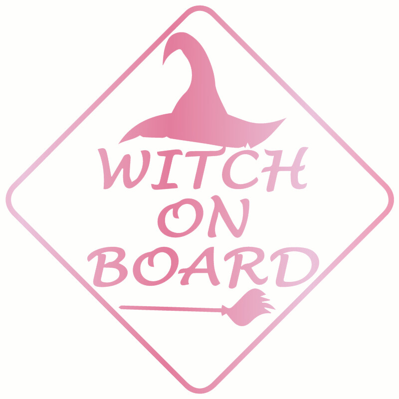 14*14cm WITCH ON BOARD Cartoon Naljepnice za automobile za automobilske motocikle Naljepnice i naljepnice BABY ON BOARD Stil upozorenja
